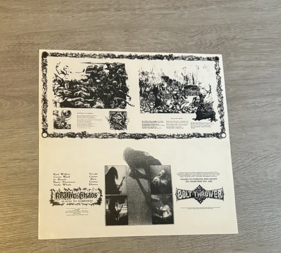 Bolt Thrower Realm Of Chaos 1. Press Non Gatefold + Insert Earache Vinyl LP - Bild 4 von 4