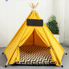 Pet Teepee Dog Cat Bed Tent with Thick Cushion Portable Puppy Houses for Cats Do