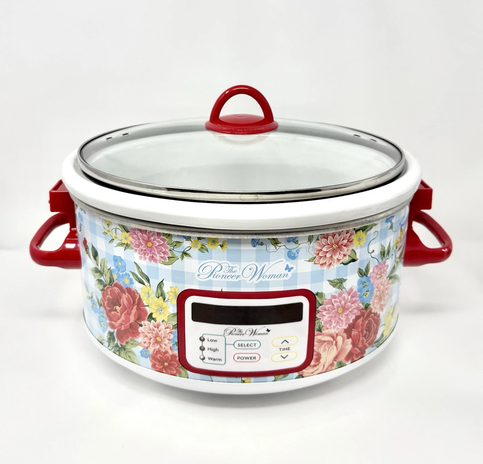 The Pioneer Woman Sweet Rose Floral 6-Quart Stainless Steel Digital Slow Cooker