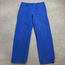 VINTAGE French Trousers Adult 34x30 Blue Work Wear Chore Canvas Utility Men