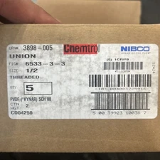 Nibco 1/2" Red Kynar PVDF Union, 3898-005 chemtrol