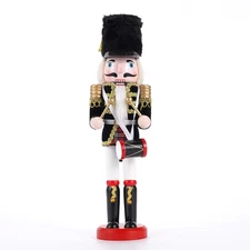 12'' Nutcracker Soldier Wooden Christmas Vintage Decorative Gift Black Decor USA