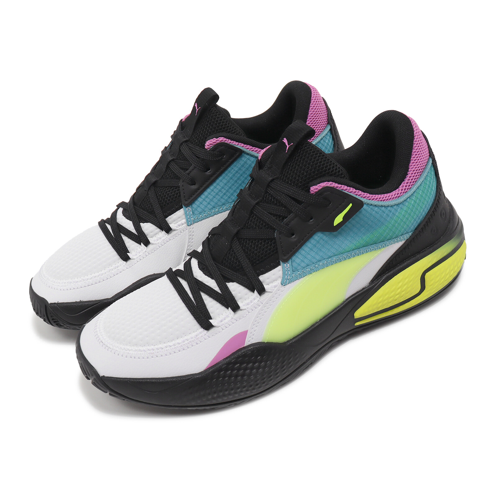 Мужская баскетбольная спортивная обувь Puma Court Rider SWxP White Yellow Alert 377420-01