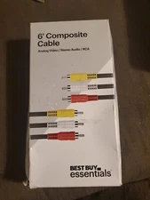 BEST BUY ESSENTIALS - 6' COMPOSITE A/V CABLE- BLACK NEW - 
