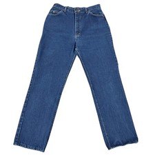 Vintage 80s Lee Straight Fit Jeans Womens 16 Blue Denim Talon Union Made in USA