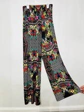 Attitudes By Renee Wide Leg Floral Pants Tropical size XS Stretchy