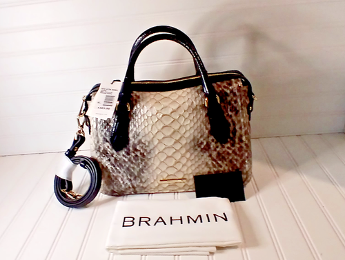 NWT Brahmin Micaela Black Rockaway Medium Satchel, Genuine Leather - 第 5/7 張圖片