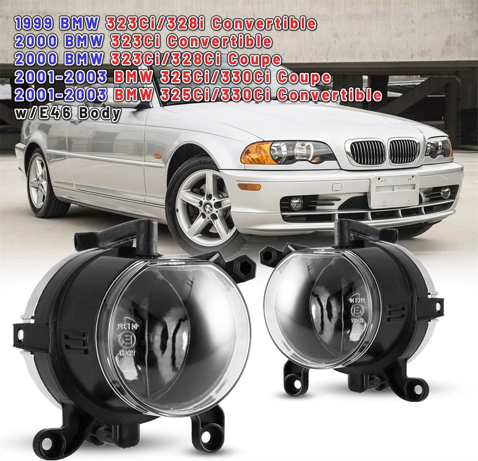 Par de luces antiniebla transparentes para BMW E46 325Ci 330Ci 99-03 reemplazar luces de fábrica Foto 2 de 4