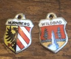Vintage NURNBERG & WILDBAD 800 Silver Enamel Shield Bracelet Charm Lot — photo 2