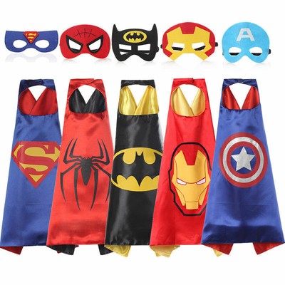  Batman Superhelden Umhang Cape Jungen mit Maske Cosplay Marvel Kostüm