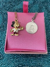 Lotx2 Vtg.Walt Disney Mickey Mouse Enamel Gold Tone  silver tone 1982 Necklaces