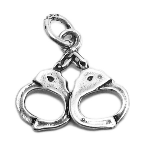 925 Sterling Silver Pair of Handcuffs Charm eBay