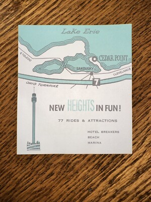 1960s Vtg Cedar Point Ephemera Admission Ticket Car Parking Rare Collectible