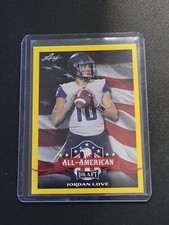 2020 Leaf Draft Football Yellow Jordan Love All American Rc Green Bay Packers
