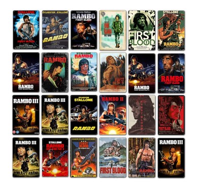 Rambo sylvester stallone Retro Movie Metal Poster Tin Sign - 20x30cm