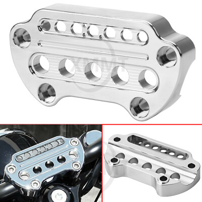 Chrome Indicator Handlebar Clamp For Harley Sportster Dyna Switchback FLD FXDWG