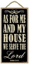 As For Me And My House We Will Serve The Lord Religious 10x5 Wood Sign NEW B12