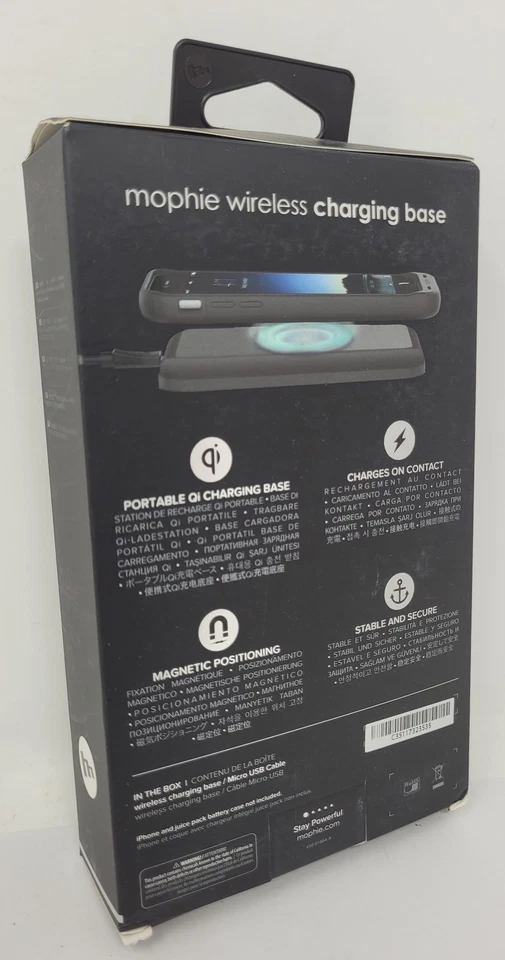 Base de almohadilla de carga inalámbrica Mophie 5W Charge Force, con certificación Qi, negra Foto 2 de 4