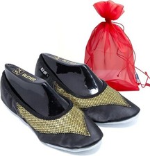 Bleyer Bauchtanzschuhe 6309 mit Beutel glänzende Schläppchen Tanzschuhe