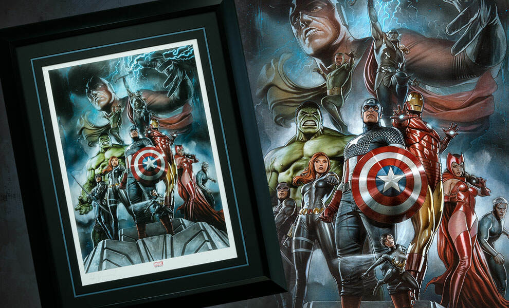 marvel アベンジャーズ　フィルム　額縁 SIDESHOW EXC. ART PRINT FRAMED 129/350 THE AVENGERS EARTHS