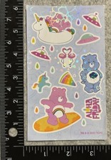 1 Sheet Care Bears Stickers Grumpy Bear Cheer Bear Aliens Surfing Beach