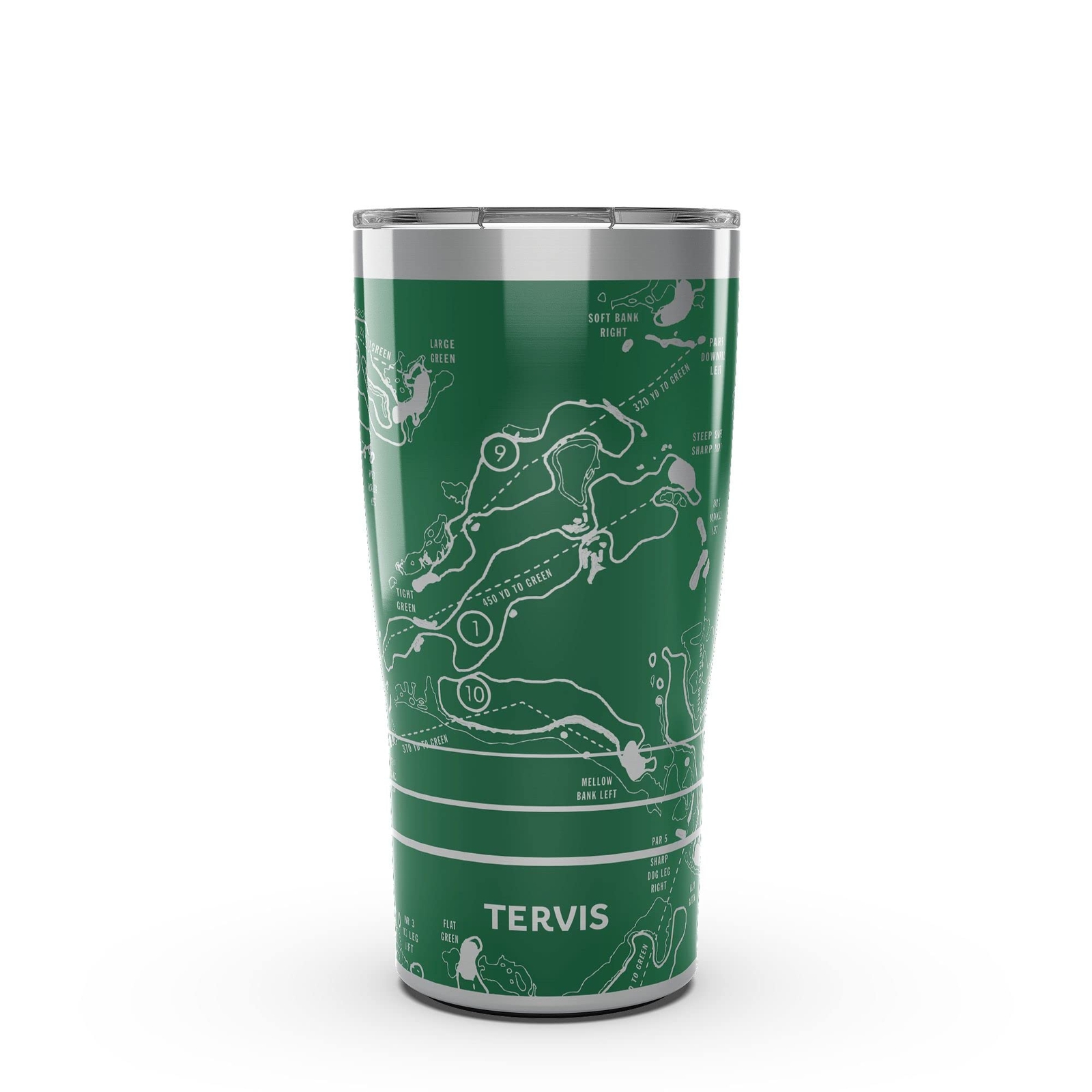 Traveler Golf Course Map Triple Walled Insulated Tumbler Travel Cup Keeps Dri...
