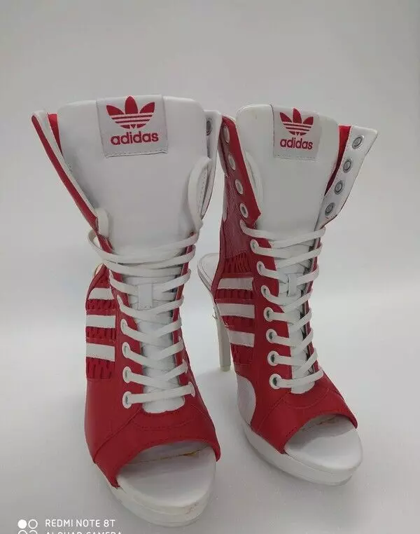 Rare Adidas Jeremy Scott 2014 Spring/Summer Lace Up High-Heels Sneakers Sz US7 | eBay