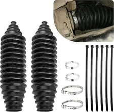 Rack & Pinion Boot Kit Inner Tie Rod Dust Cover w/ Clamps & Zip Ties