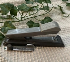 Bostitch Grey & Black Vintage Secretary Stapler With Remover Made In The USA