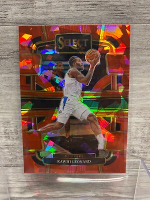 2023-24 Panini Select Kawhi Leonard #24 Red Cracked Ice Clippers