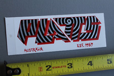 Platts Australia Clothing Tag Red Silver 80's Surf V58A Vintage Surfing STICKER