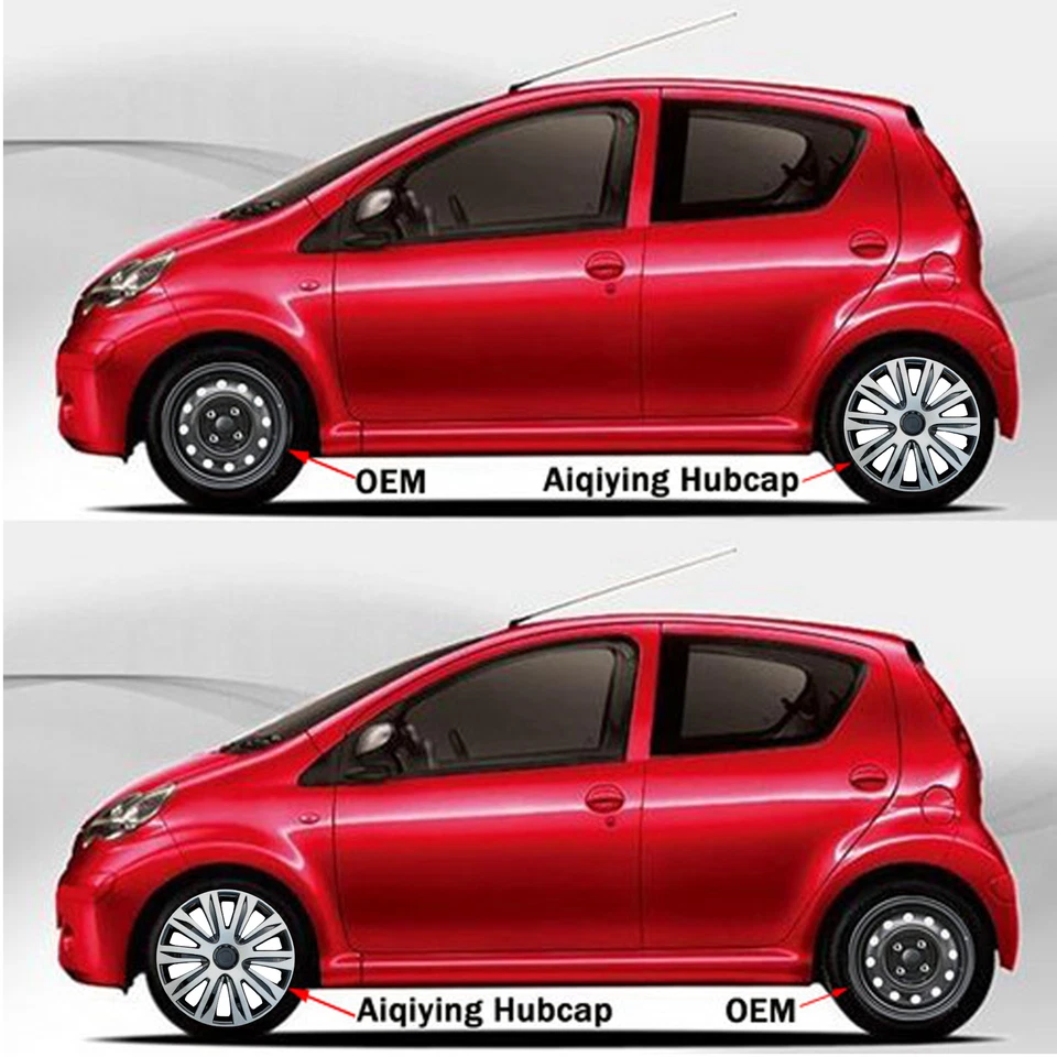 Cubiertas de llanta de 16" tapacubos para Scion Silver Black Foto 4 de 4