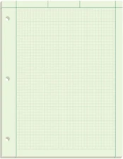 Engineering Computation Pad, 8-1/2" X 11", Glue Top, 5 X 5 Graph Rule on Back, G