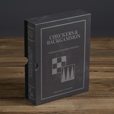 Checkers and Backgammon Vintage Bookshelf Edition by WS Game Company Linen Book
