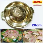 Cooktop Brass Coated BBQ Hot Pan Thai Korean Style Grilled Steak Shabu Seafood