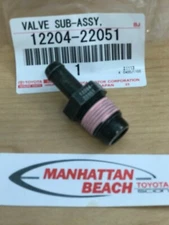 00-07 COROLLA 1.8L NEW GENUINE TOYOTA PCV VALVE 12204-22051 1.8L 1ZZFE