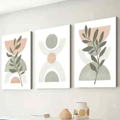 3pcs Bohemian Style Abstract Graphics Geometric Wall Art Canvas Unframed/Framed