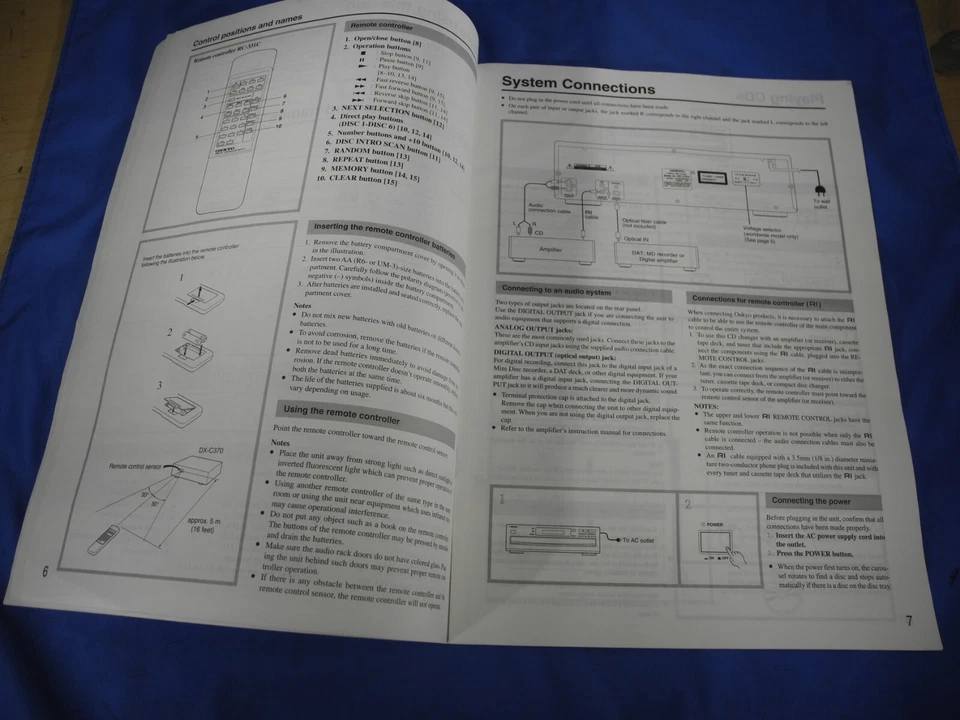 Cambiador de discos compacto Onkyo DX-C370 manual de instrucciones (¡Envío gratuito y rápido!) Foto 4 de 4