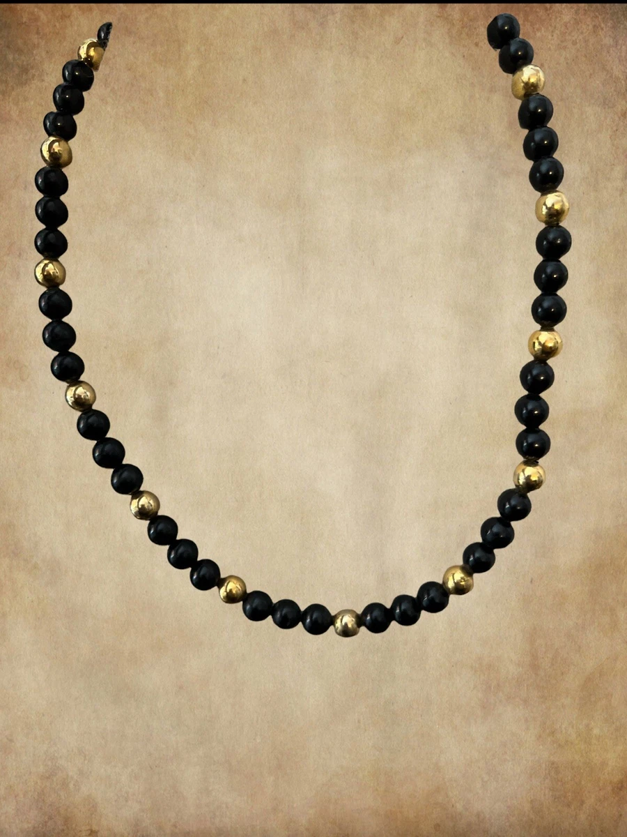 RAMS, NEW 24 INCHES LONG PREMIUM GOLD FINISH QUALITY BLACK BEADS MANGA –  www.soosi.co.in