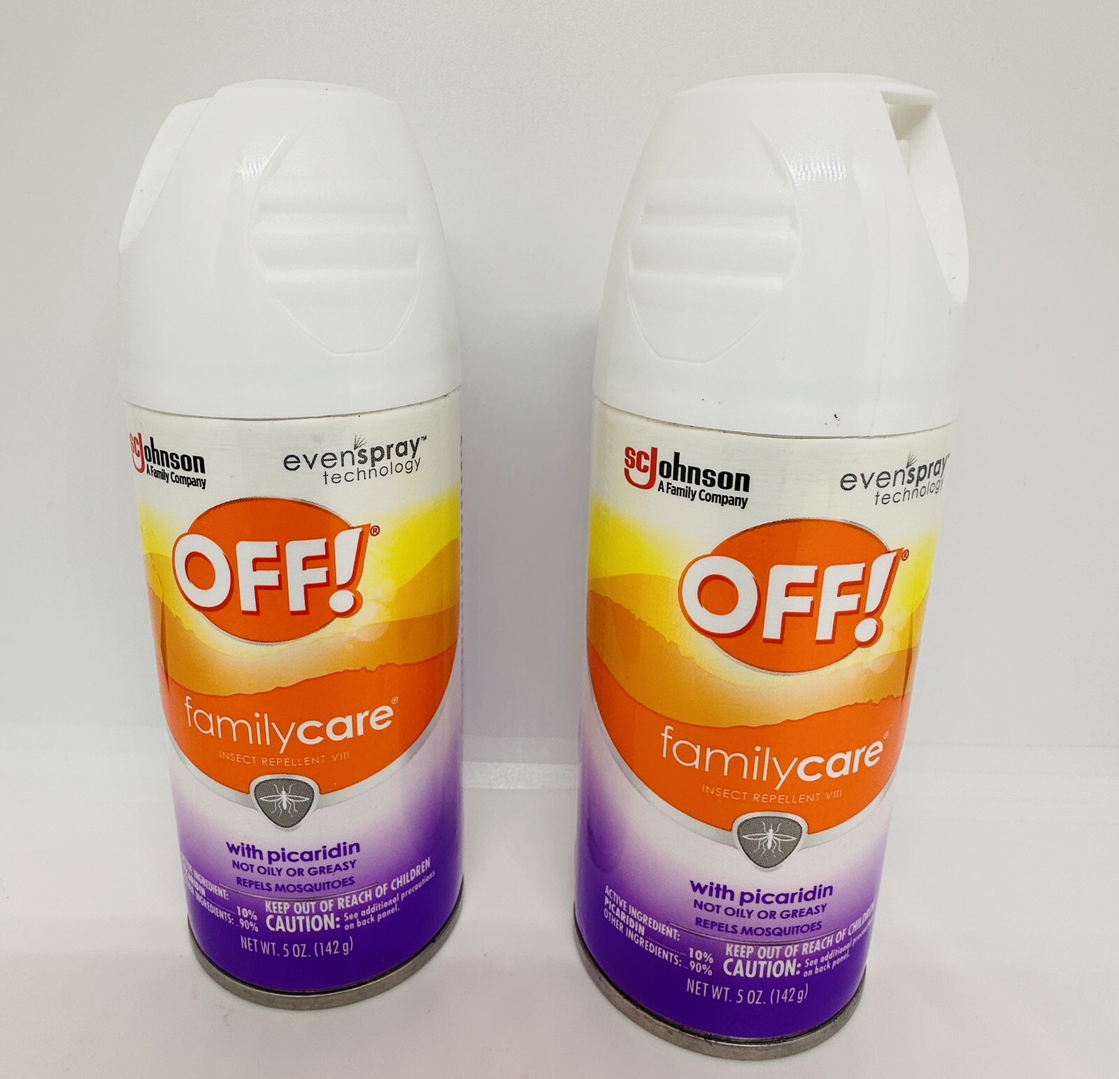 (2) OFF! Family Care Insect Repellent Picaridin Aerosol Spray DeetFree