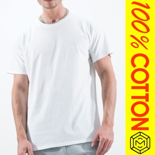 Herren T-Shirt 100% Baumwolle Tee Rundhals Freizeit Kurzarm Regular Uni Oberteil - Bild 30 von 31