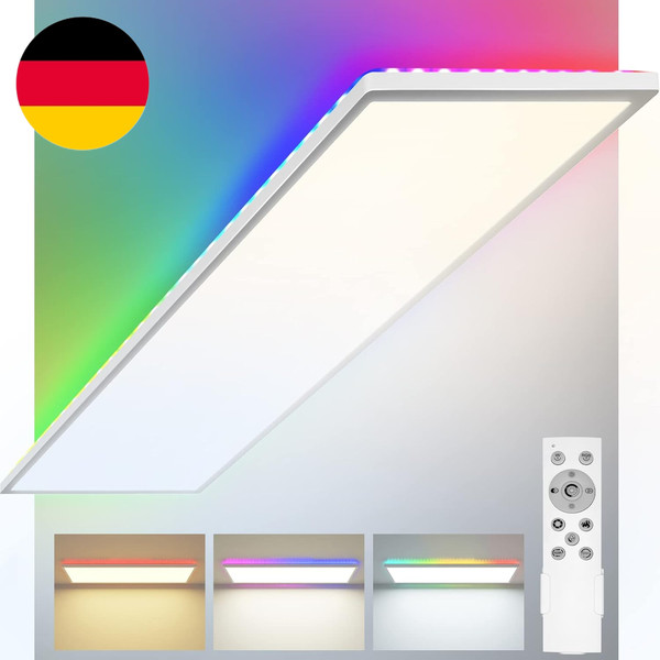 35W Led Panel Deckenleuchte Mit Dimmbar Fernbedienung, 80X25Cm Rgb Deckenlampe 1-image