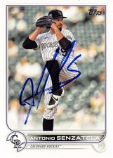 Antonio Senzatela autographed baseball card 2022 Topps #508 (Colorado Rockies)
