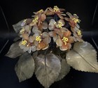 Vintage Chinese Carved Stone Leaves/Flowers Jade & Carnelian Bonsai Tree Jadeite — photo 2