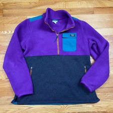 LL Bean Fleece Pullover Women M Petite Purple...