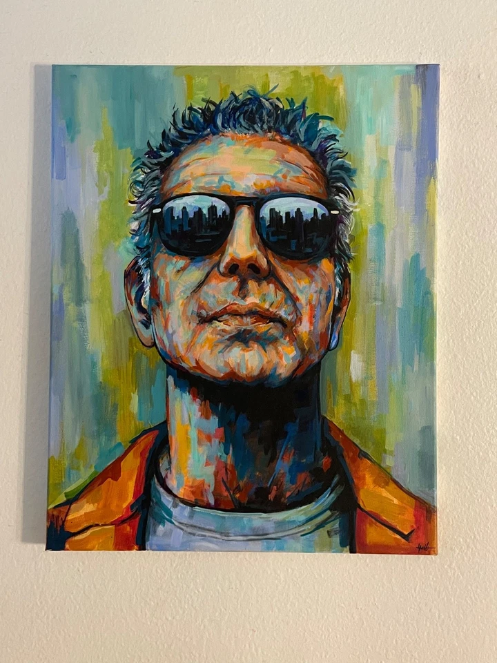 Энтони Бурден оригинальный портрет картина Ксильберто на холсте 20 x 16 - Изображение 2 из 2