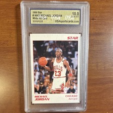 The Star Company 1990 Star NNO Michael Jordan White Ad Card Chicago Bulls Insert