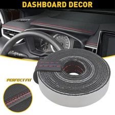 2M PU Leather Car Dashboard Decor Line Strip Sticker Moulding Trim Accessories