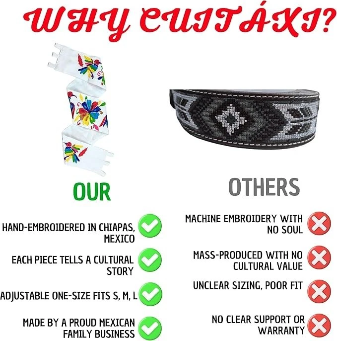 Cuitaxi Los Cinturones Mexicanos Bordados Originales para Mujer Hechos a Mano en México Foto 4 de 4