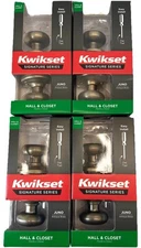 Kwikset Juno Passage Hall/ Closet Door Knob In Antique Brass Pack Of 4 97200-788